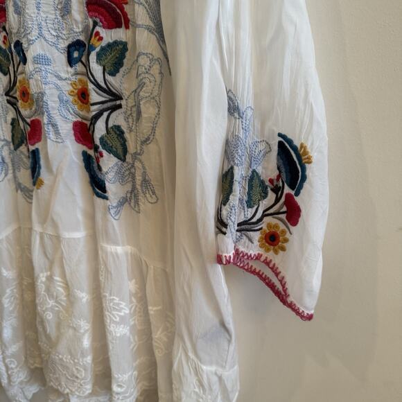 New Johnny Was Cherie Tunic Womens XXL 2X Sheer Floral Bohemian Boho Hippie Chic - Picture 4 of 16